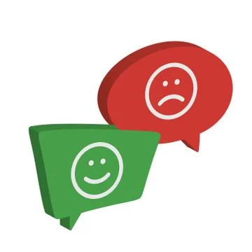 Message negative and positive icon bubble talk balloon  Stock Illustration
