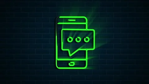 Message on neon sign. Night bright advertisement. Motion graphics. Stockbeeldmateriaal 151552355