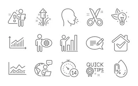 Message, No alcohol and Graph icons set. Fireworks, Trade infochart and Scissors Stock Illustration