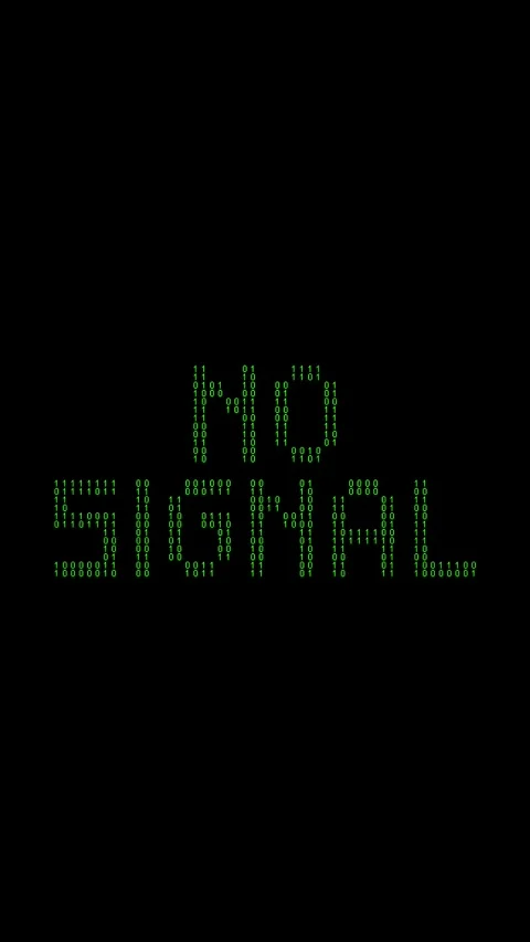 Message no signal on digital binary code background Stock Footage 321418456