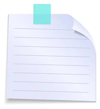 Message note mockup. Lined paper memo sheet Stock Illustration