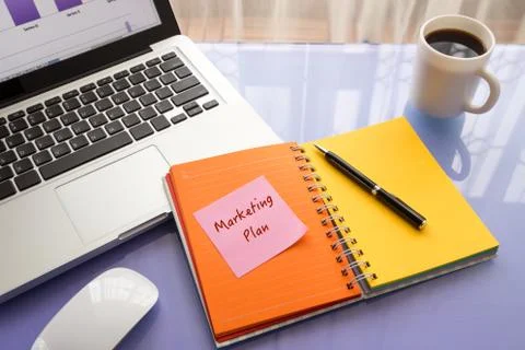 Message note on paper with Marketing Plan word Stock Photos