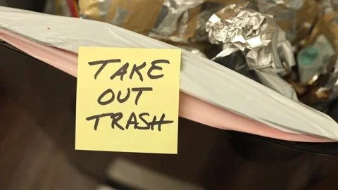 Message Note To Take Out Trash Stock Footage 337679182