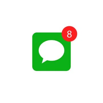 Message notification alert icon. Bell mobile bubble new message symbol Stock Illustration