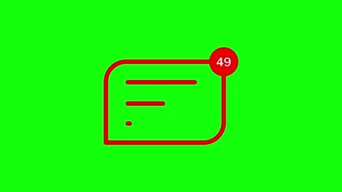Message notification animation with counter, modern design email icon on gr.. Stock Footage 334829632
