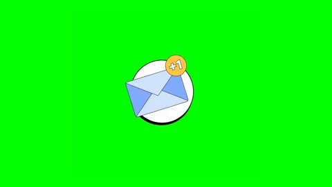 Message Notification Appearing on Screen With Envelope Icon on Green Backgrou Stock Footage 333315931