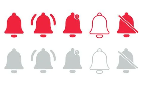 Message notification bell vector line icon for incoming inbox. Stock Illustration