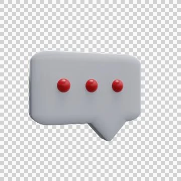 Message notification icon. Dialog or chat bubble. 3d rendering. Illustrazione stock
