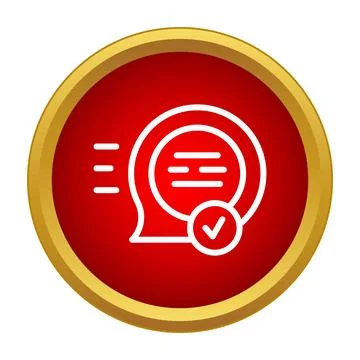 Message notification sending with checkmark confirmation icon Stock Illustration