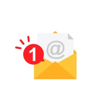 Message notification vector icon. Envelope with notification. Vector EPS10 Stock Illustration