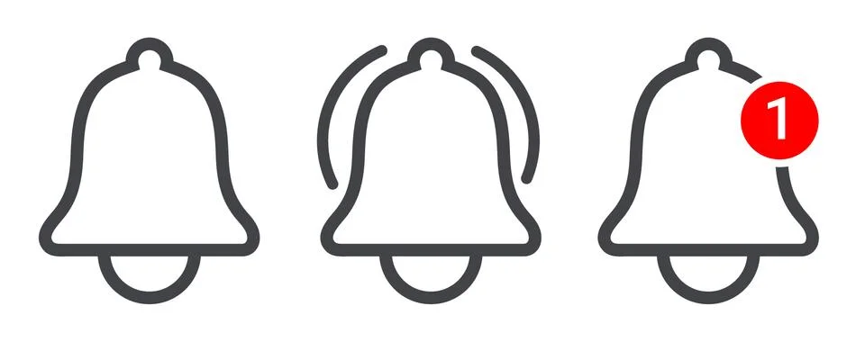 Message notification vector line icon for inbox Stock Illustration