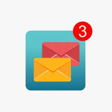 Message notifications icon concept. Inbox messages. Stock Illustration