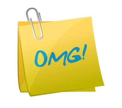 Message omg written on a post. illustration design over white Stock Illustration