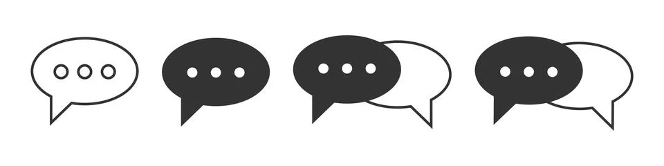 Message online icon. Bubble live chat vector . Sign web talk symbol. Stock Illustration