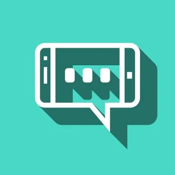 Message or chat on smartphone icon stock vector illustration flat design Stock Illustration