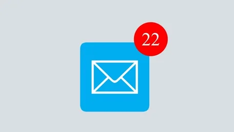 The message or email app icon comes up with notification 動画素材 234306624