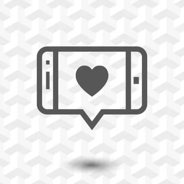 Message or love chat on smartphone icon stock vector illustration flat design Stock Illustration
