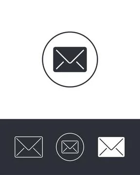 Message or Mail Icons Stock Illustration