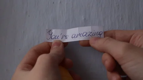 The message on paper.Compliment Stock Footage 248561501