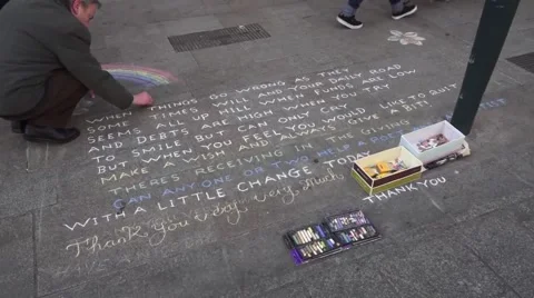 Message in pavement Stock Footage 48269899