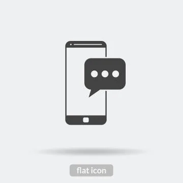 Message phone icon, Black vector is type EPS10 Stock Illustration