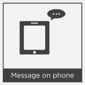 Message on phone icon isolated on white background Free Stock Illustration