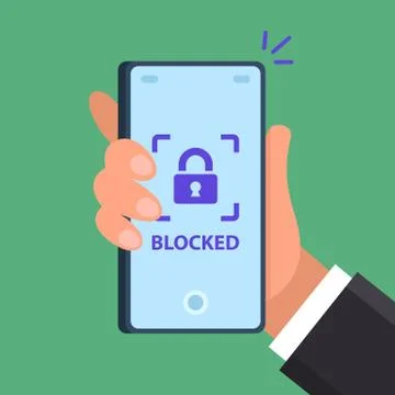 Message phone is locked. secure smartphone. protection of personal data. Stock Illustration