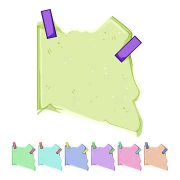 Message pinned torn paper notes cartoon vector graphic 스톡 일러스트