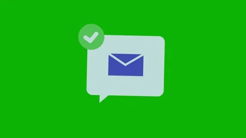 Message Pop-Up with Tick Mark Animation on Green Screen – Notification Alert Stock Footage 314919347