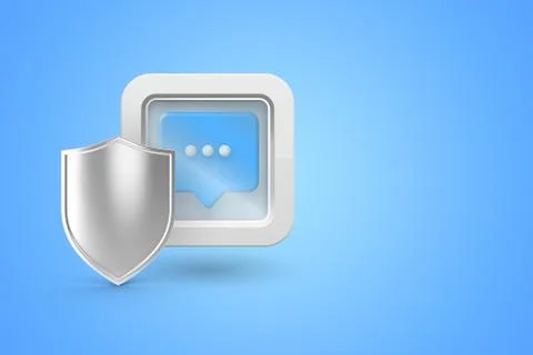 Message protection and encryption concept on the blue isolated background. Stock Illustration