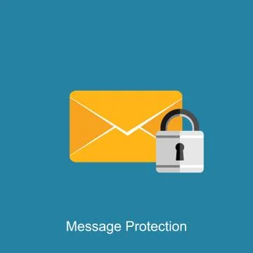 Message protection concept illustration. Message security. Stock Illustration