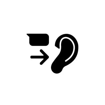 Message receiver black glyph icon 스톡 일러스트