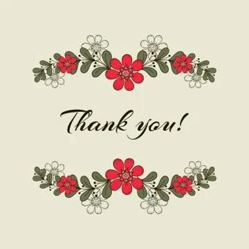 Message Red Flowers Stock Illustration