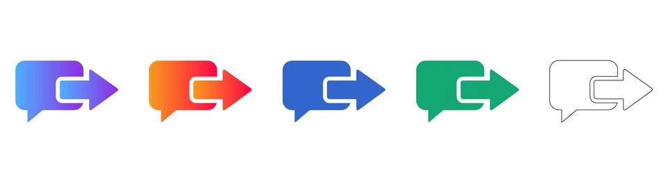 Message Reply and Forward Action Icons Set Stockillustratie
