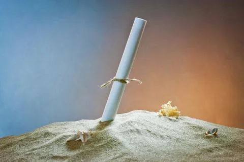 Message in the sand Stock Photos