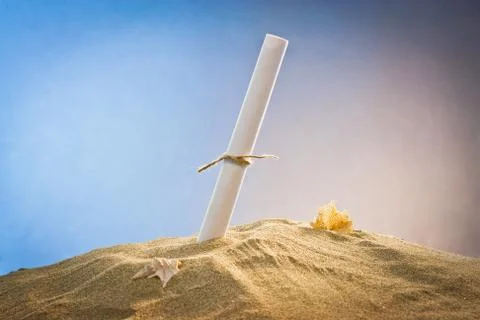 Message in the sand Stock Photos