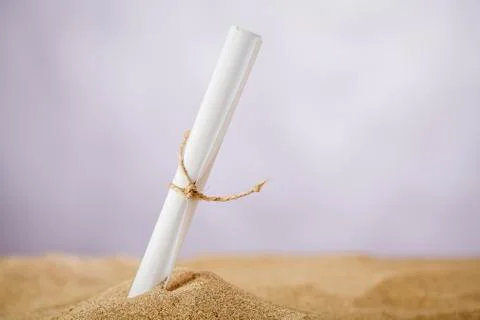 Message in the sand Foto stock