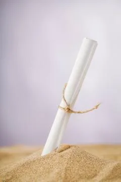 Message in the sand Foto stock