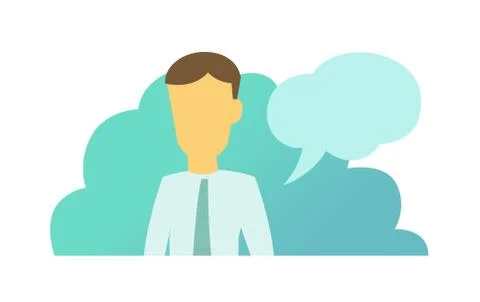 Message saying man bubble. System message human appearance vector illustration Stock Illustration