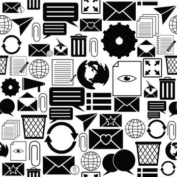 Message seamless pattern background icon. Stock Illustration