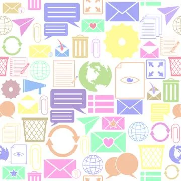 Message seamless pattern background icon. Illustrazione stock