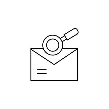 Message, search, envelope icon. Simple line, outline vector of information tr Stock Illustration