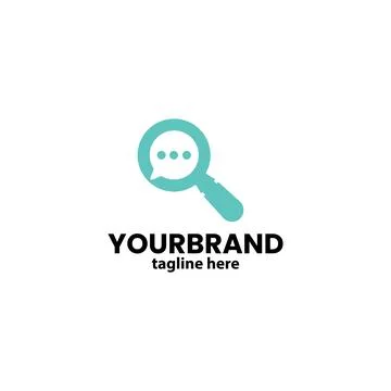 Message search logo design vector Иллюстрация