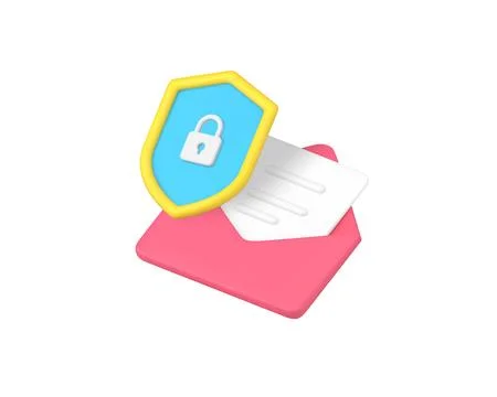 Message security email safe service antivirus system 3d icon realistic vect.. Stock Illustration