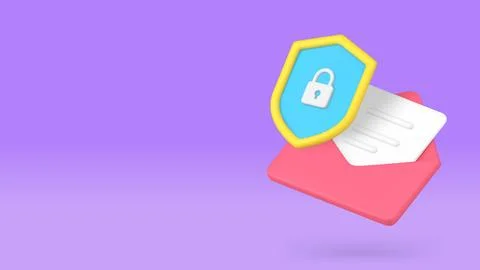 Message security email safe service antivirus system banner copy space vector Stock Illustration