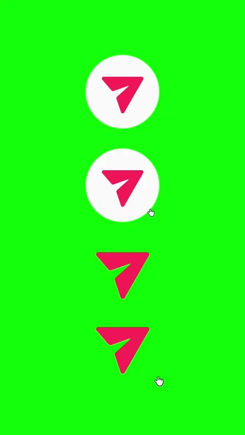 Message Send Icon Animation Pack Click and Idle | Vertical 4K Green Stock Footage 332901165