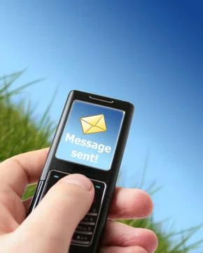 Message sent. 写真素材