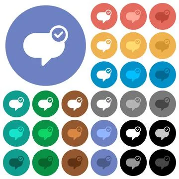 Message sent round flat multi colored icons Stock Illustration
