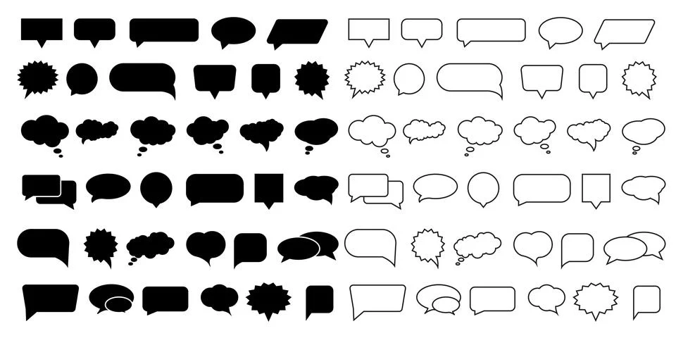 Message. A set of icons. Stock Illustration