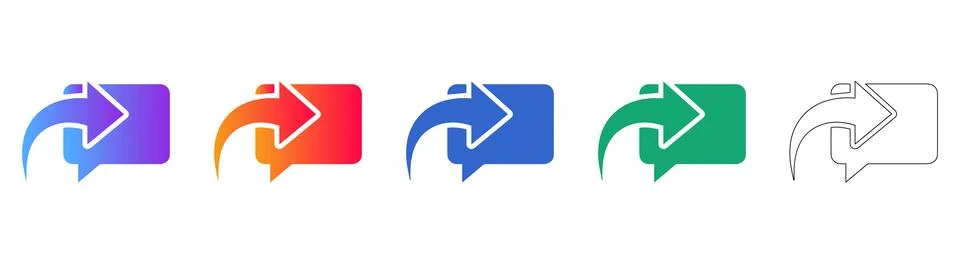 Message Share Icons Set Stockillustratie
